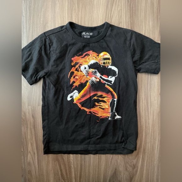 PLACE Kids Black Football Graphic Tee size S 5/6 - Picture 3 of 4